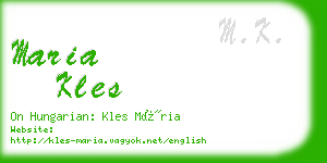 maria kles business card